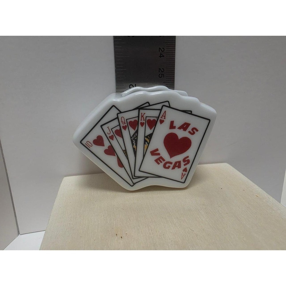 vintage ceramic Las Vegas Royal Flush playing cards Toothpick Holder souvenir